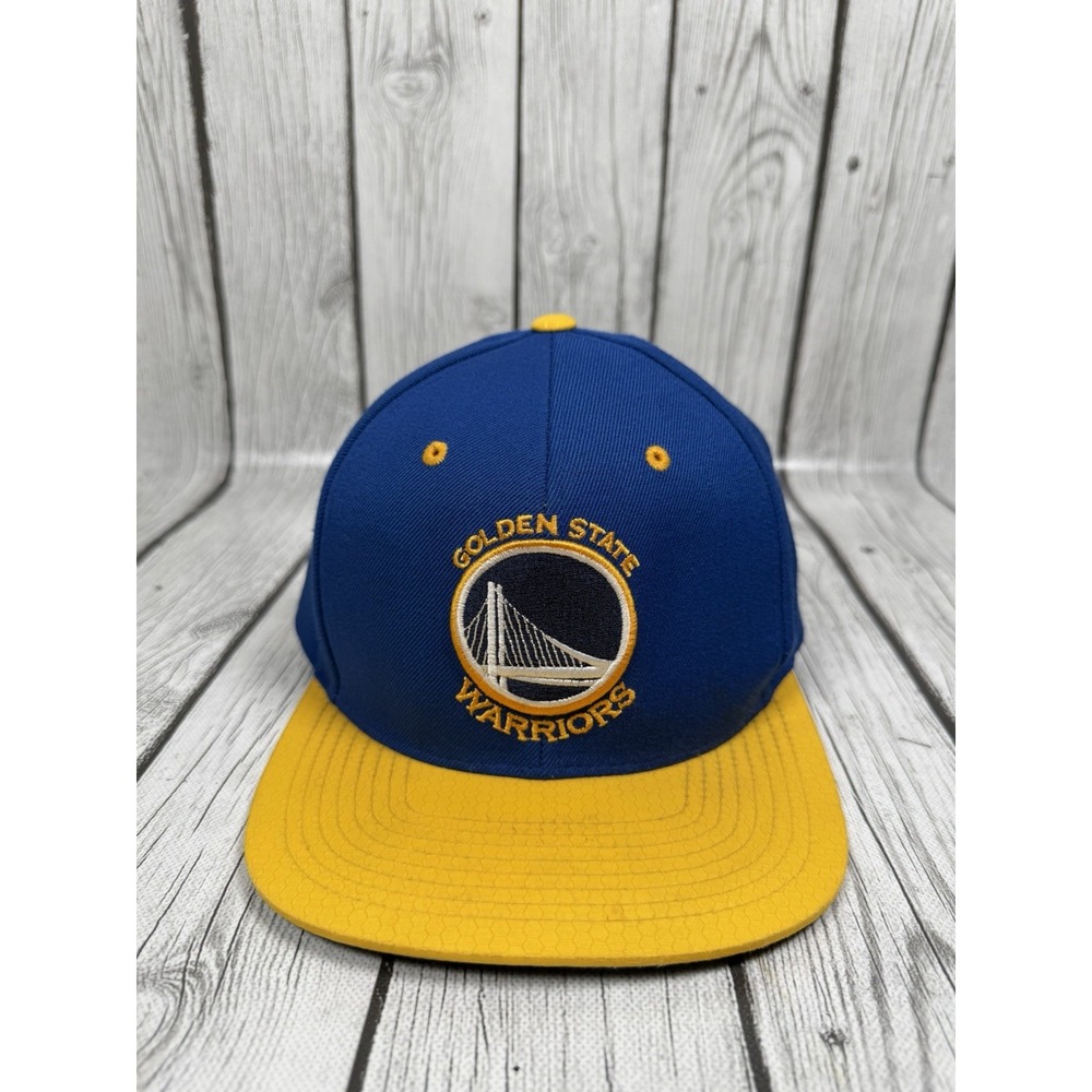 Mitchell & Ness Golden State Warriors NBA Team Logo Snapback Hat Blue Yellow